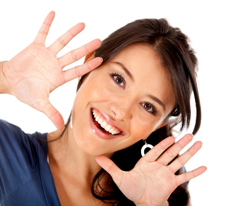woman smiling after using Invisalign
